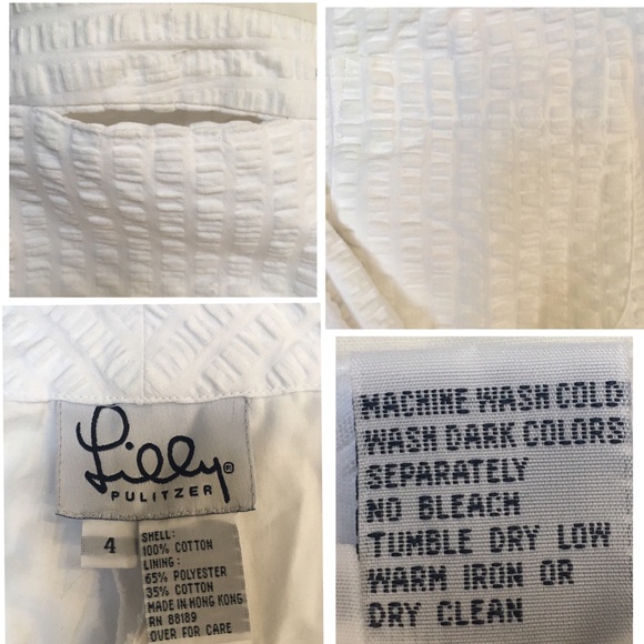 Lilly Pulitzer White Cropped Pants w/ Mixed Lily Print Hemline, Sz 4/Small, EUC - Picture 10 of 13